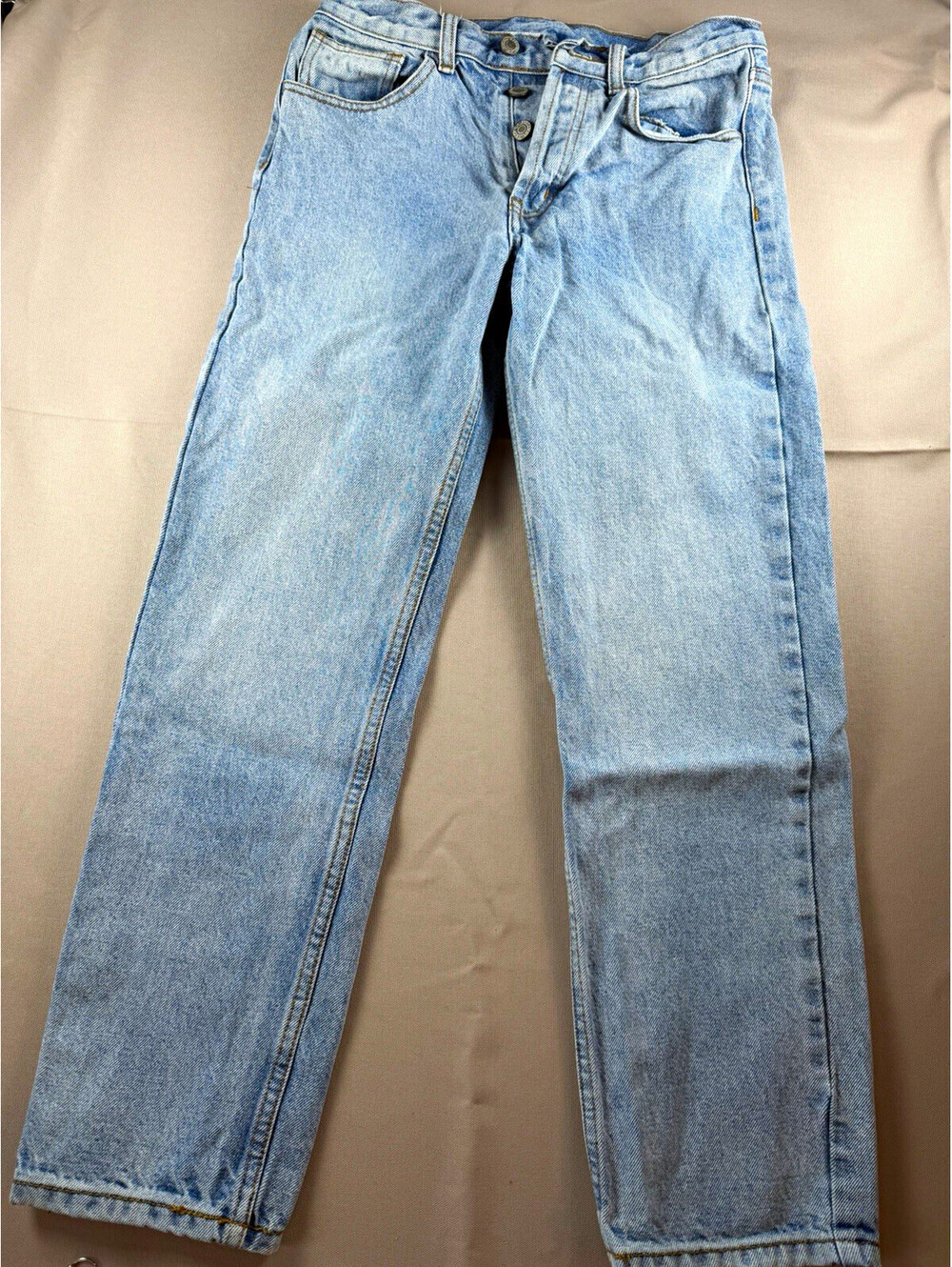 Brandy Melville California Straight Jeans High Rise Light Wash Blue Denim S